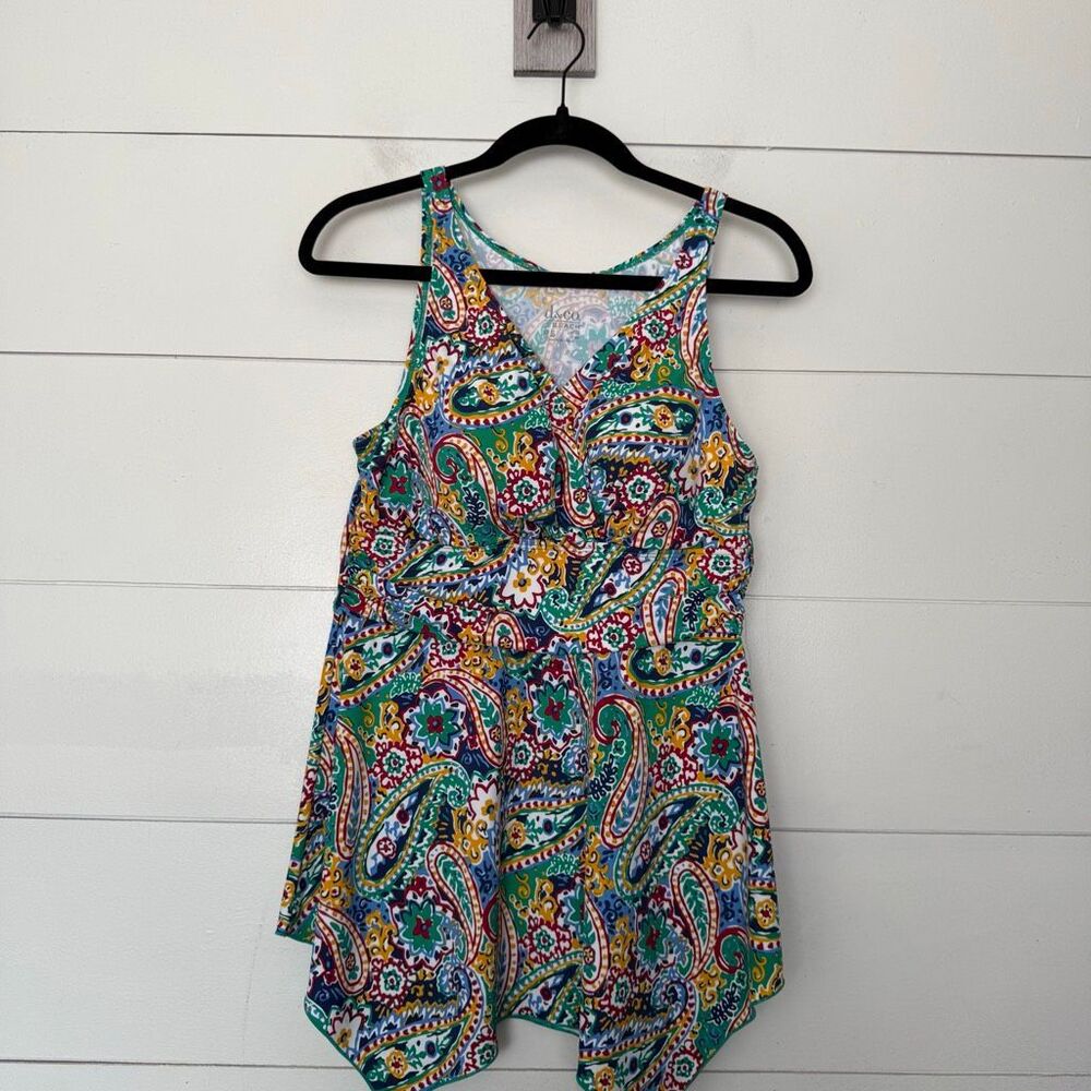 D & Co Women’s 10 Patterned Swim Dress